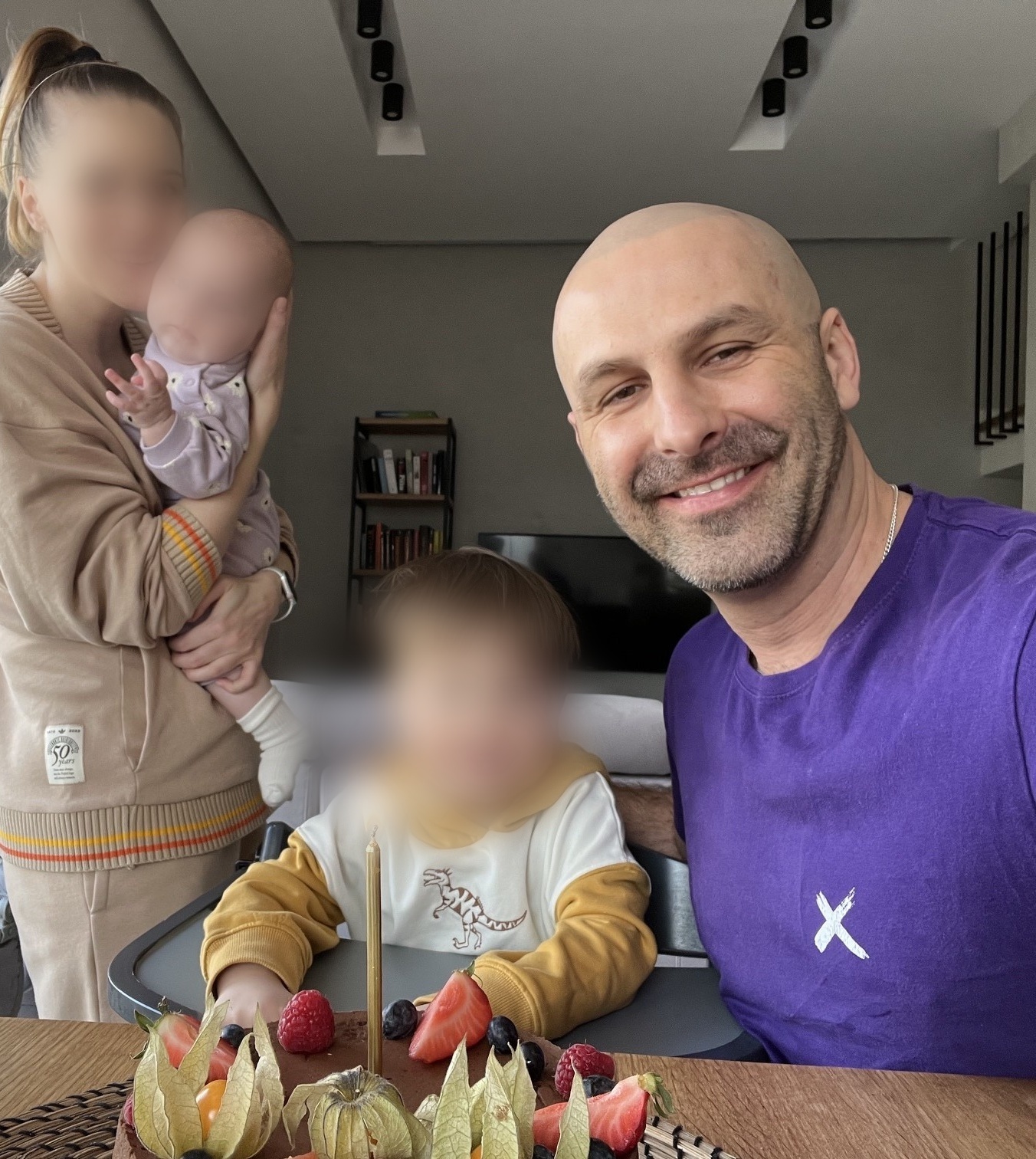 Łukasz Tręda z rodziną